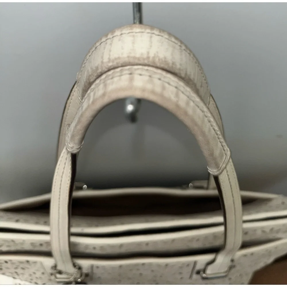 Coach All Leather Taylor Eyelet Shoulder Carryall Handbag tote purse F27391 wht - Picture 9 of 10